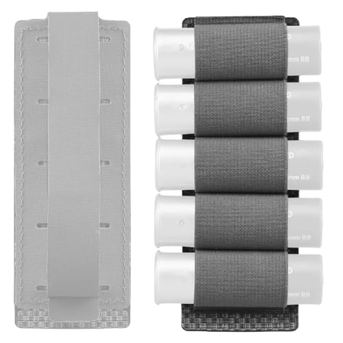LZAQHMT Bolsa Táctica MOLLE para Munición Calibre 12-5 Cartuchos Soporte para Cargador Colgante para Equipo Táctico De Caza Y Tiro(Wolf Grey)