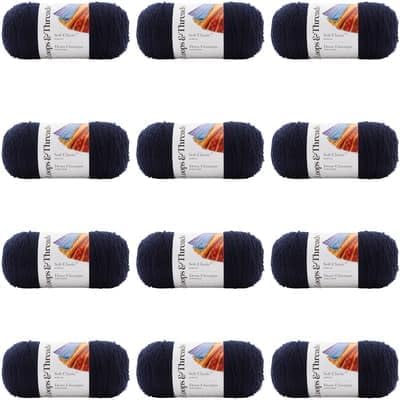 MICHAELS Bulk 12 Pack: Soft ClassicTM Solid Yarn by Loops & Threads