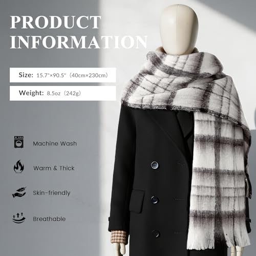 Winter Scarf for Women in Winter, Mohair Vintage Scarf for Women and Men, Long Pashmina Shawl and Wrap4