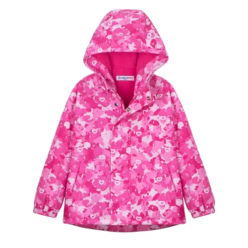 Image of WELAKEN Fleece lined Jackets with Water-Resistance Frabic for Kid's & Toddler II Girl's Rain Jacket & coats