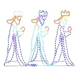 vidaXL Figura de Navidad de los Reyes Magos, Adorno con 504 LED, Luces Navideñas Decorativas, Iluminaciones de Navidad para Hogar Exterior