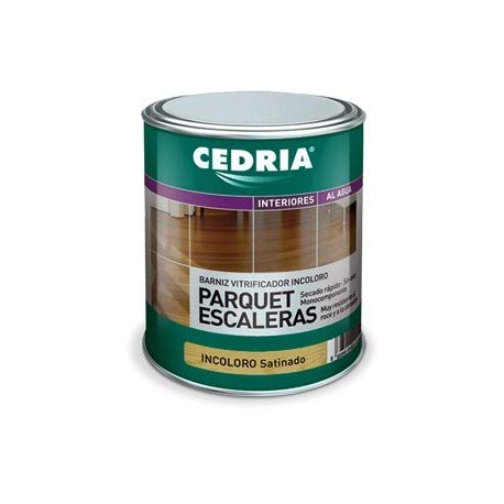 SATINADO Barniz Parquet Escaleras Cedria Incoloro (750 ml) AL AGUA