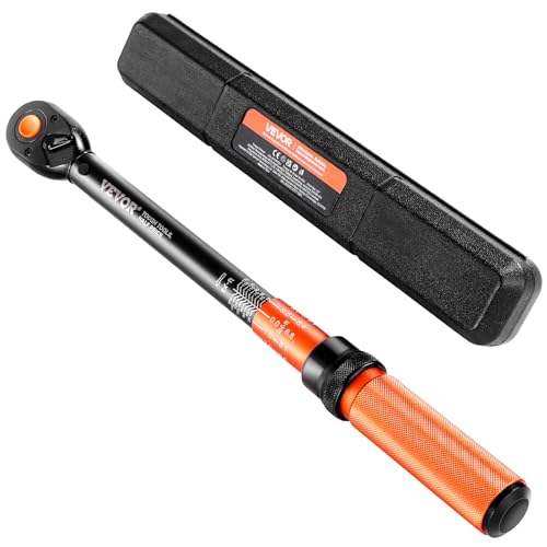 VEVOR Llave Dinamométrica de Clic Accionamiento de 1/2' 13,6-230,5 Nm 72 Dientes Llave Dinamométrica de Doble Dirección con Escalas de doble Rango, Estuche de Transporte para Reparación de Coches