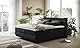 Mivano Free Boxspringbett/Bett mit 7-Zonen-Taschenfederkern-Matratze und Premium Topper/Härtegrad H4, Velours Cosy Anthrazit, Liegefläche 180 x 200 cm