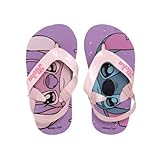 Disneu Stitch und Angel Flip-Flops für Mädchen, Elastische Sommersandalen, Größen EU 22 bis 29 (Rosa, EU Schuhgrößensystem, Kleinkind, Damen, Numerisch (von/bis), M, 24, 25)