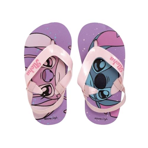 Disney Stitch et Angel Tongs Filles, Sandales D'été élastiques, Tailles EU 22 à 29 (Rose, Système Taille Chaussures EU, Enfant de 2 à 5 ans, Femme,...