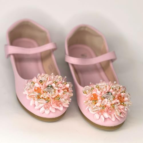 Girls Dress Shoes Mary Jane Flat with Rhinestone Birthday Wedding Shoes3