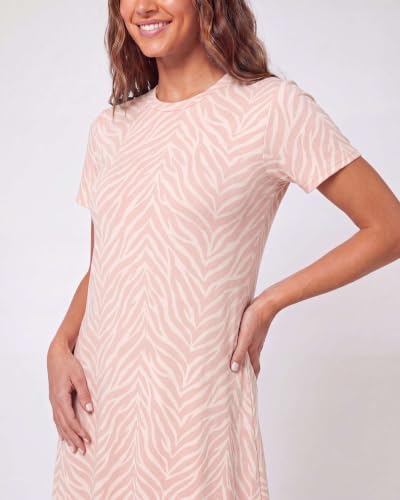 Image of Real Essentials 3 Pack: Women's Short Sleeve T Shirt Dress Swing Loose Casual Lounge Everyday Outfit (Available in Plus)