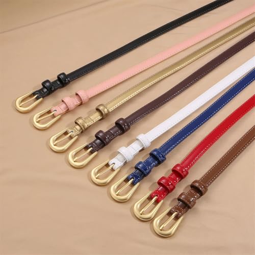 Rfmfkkg Women Leather Thin Belts For Jeans Pants Dress Ladies Skinny Belt With Gold Alloy Buckle3