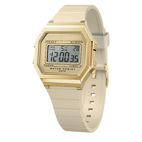 ICE-WATCH - Ice Digit Retro Almond Skin - Montre Beige pour Femme avec Bracelet en Plastique - 022062 (Small)