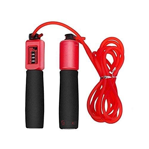 Jump Ropes Sports Fitness Exercise Cotton Sponge Count Rope Skipping Wire Fitness Outdoor Sporting Skip Rope ((Red)