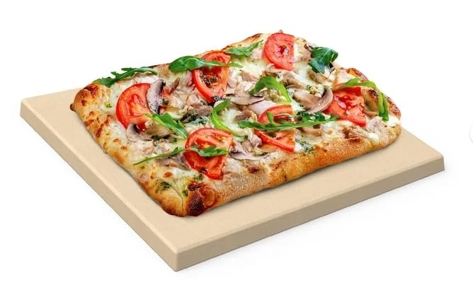 Vintage Gourmet Cordierite Pizza Classic Baking Stone 12 Inch Square Professional Stone15mm Thickness for The Best Pizza