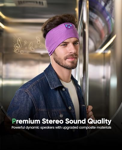 Image of Sleep Headphones Headband, Bluetooth 5.4 Sleep Headband Headphones for Side Sleepers with Ultra-Thin HD Stereo Speakers, Fast-Charging Battery, Wireless Earphones Sport Headband for Men Women
