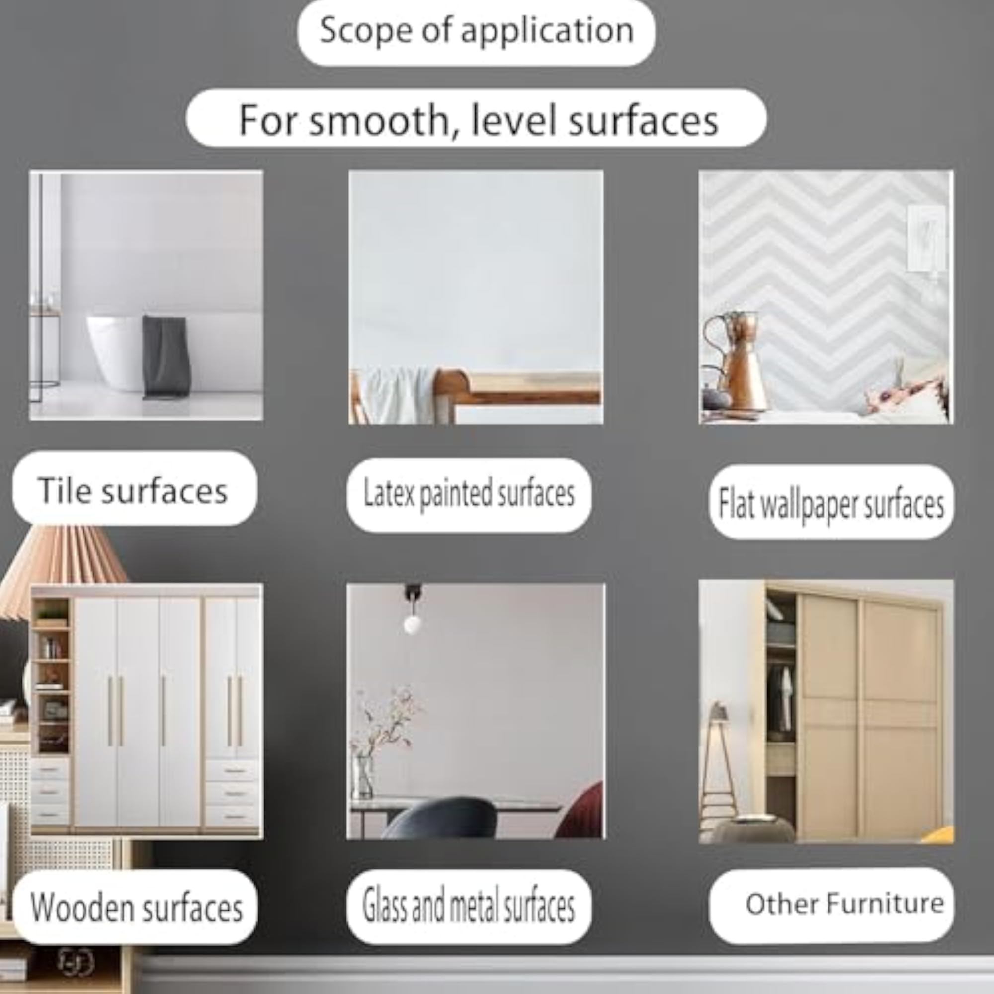 Magic Mirror Rectangle Shape Sticker for Bathroom