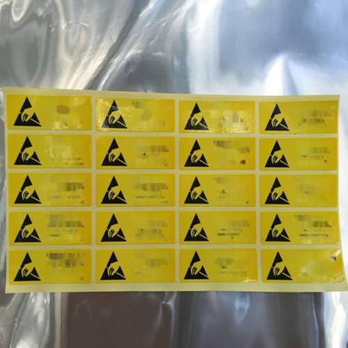 200pcs Warning Labels Attention Caution Adhesive Stickers 15mmx50mm for Anti Static Shielding Bags shielding bag