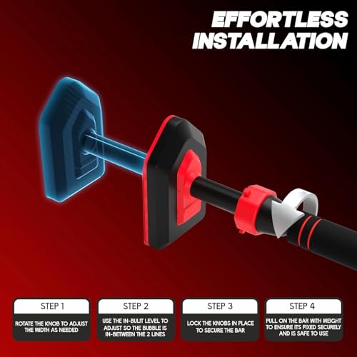 Image of Konex Pull Up Bar| Adjustable|60-100 Cm| Anti Slip Grip | Upto 200 kg | Solid
