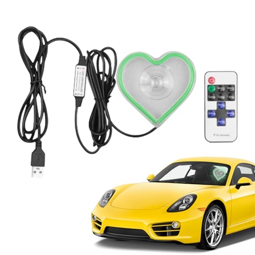 Letrero de neón corazón luz LED coche iluminación salpicadero maletero ventana 5