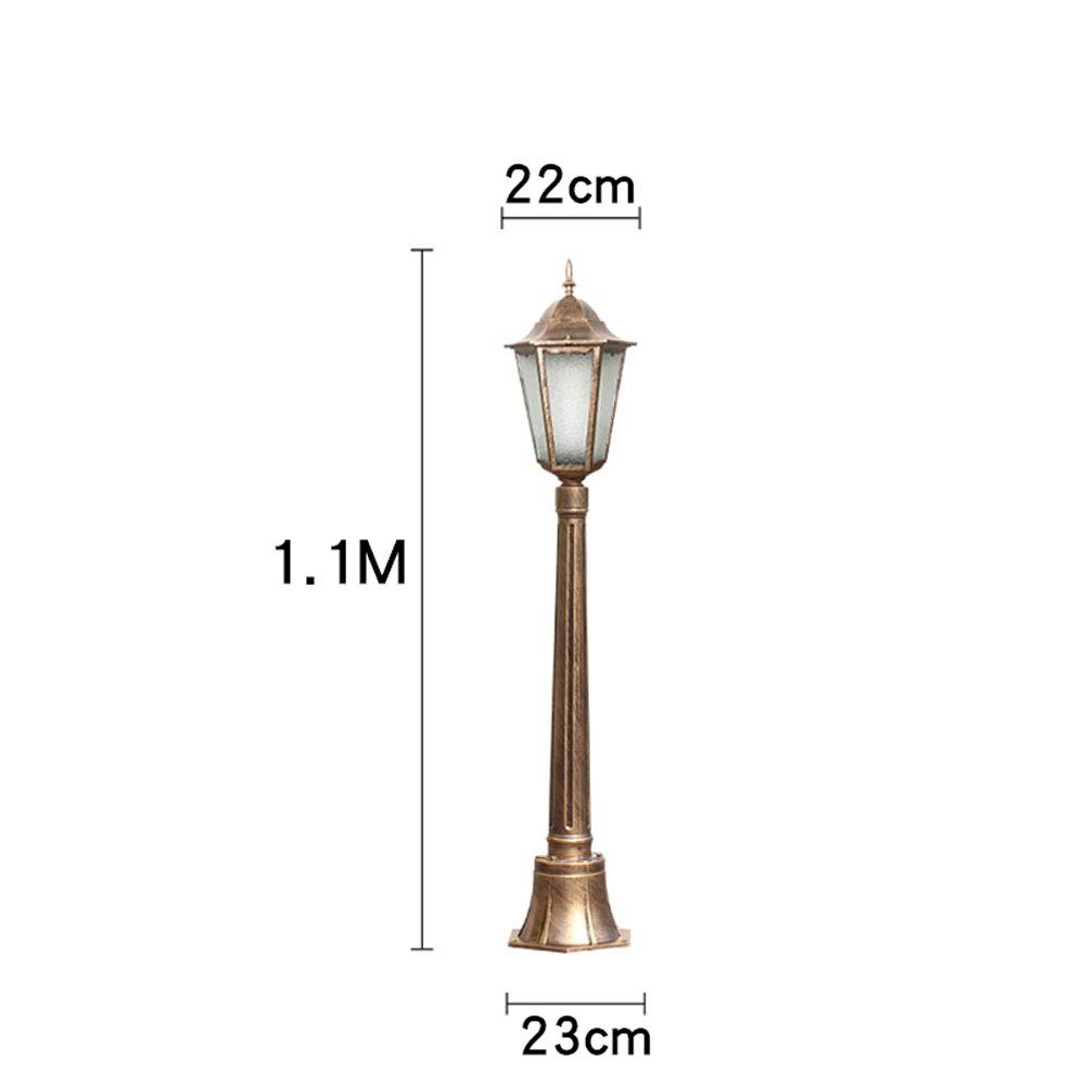 Lanterne d'extérieur traditionnelle vintage victorienne à tête unique pour extérieur, terrasse, terrasse, jardin, borne coloniale de luxe, IP55