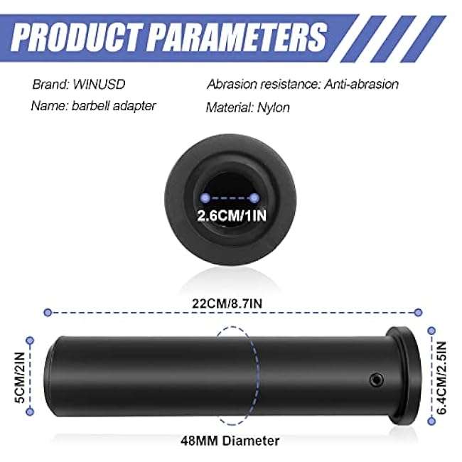 Olympic Adapter Sleeve, Converts Olympic Bars or Posts,1 Standard Weight Plate Posts to 2