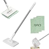 Wischmopp Mit Druck Klemm System,Wischmopp Mit 10 Stück Mops Pads,Snap Grip Mini Mop,Neu Wischer Mop,Mini Mops,Fauler Wischmops,Mini Mopp mit Tuchwechsel, geeignet für Zuhause und Büro