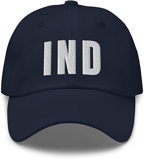 Airport Code IND Hat Indianapolis Indiana in Dad Cap Embroidered Dad Hat Baseball Cap with Adjustable Buckle Strap Navy