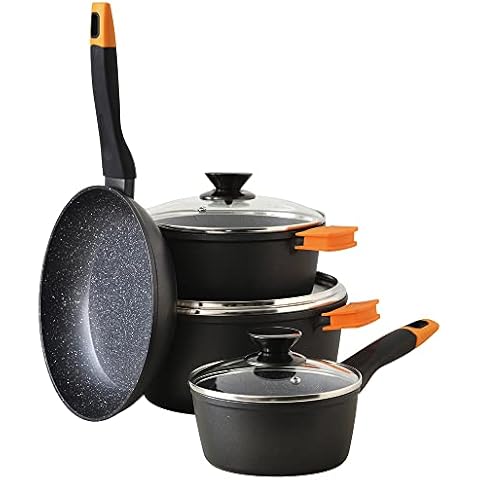 Batería de cocina San Ignacio con recubrimiento antiadherente Marble Coating Cover