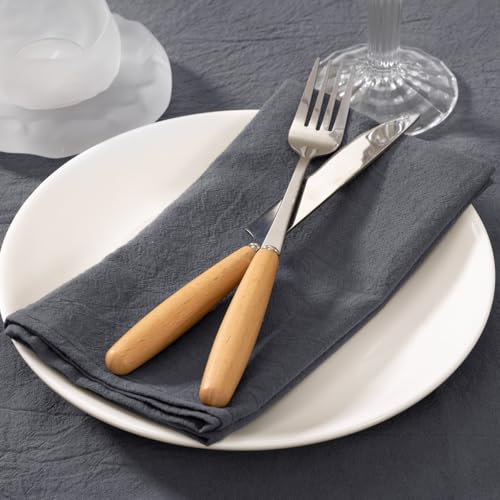Servilletas de tela lavables y reutilizables en algodón gris LINXTAR para tu hogar 5