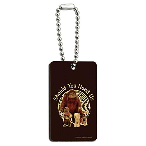 GRAPHICS & MORE Should You Need Us Labyrinth With Ludo Hoggle and Didymus Wood Wooden Rectangle Keychain Key Ring