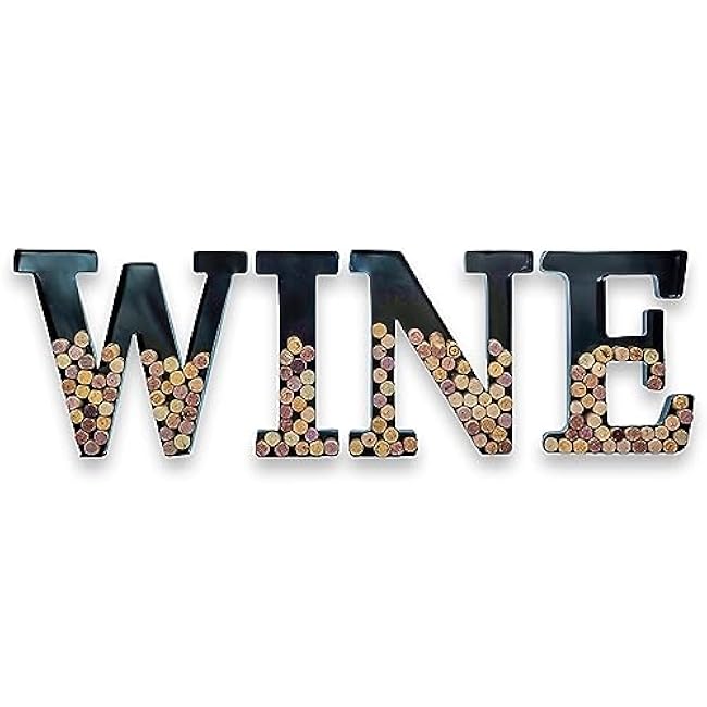 Made Easy Kit Metal Letter Wine Cork Keepsake Saver & Holder Monogram w/Free Wall Mount Kit A-Z (Letter L)