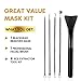 YLNALO Blackhead Remover Mask Kit, Charcoal Peel Off Facial Mask with Brush and Pimple Extractors, Deep Cleansing for Face Nose Blackhead Pores Acne, For All Skin Types (3.5 Fl.oz)