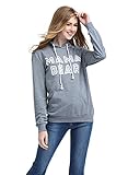 Ezcosplay Cute Mama Bear Tshirts Letter Print Long Sleeve Sweatshirt Loose Pullover Tops