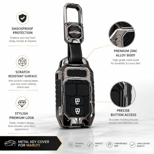 Image of Monster Transformer Car Key Cover for Maruti Suzuki Baleno, Brezza, Fronx, Grand Vitara, XL6, Ertiga, Jimny | Smart Key Case 2 Button | Silicone Waterproof Key Protector Cover with Keychain