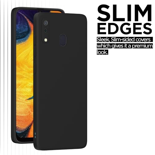 Image of Outlouders Back Cover for Samsung Galaxy A20 / A30 / M10s | Camera Protection | Durable Soft Matte Silicone Bumper Case (Black)