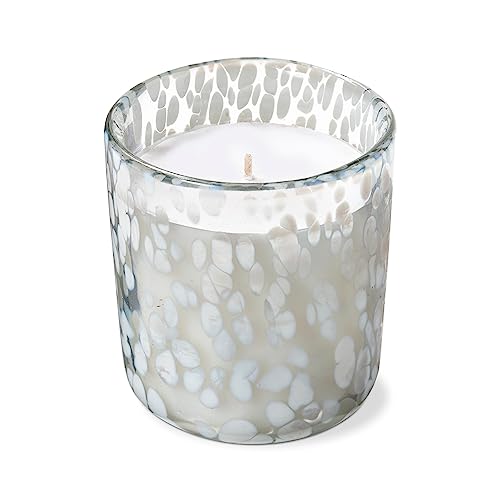 tag Confetti Scented Soy Paraffin Wax Candle with White Patterned Glass Container, 4.0L x4.0W x 4.25H, Burn Time 40 Hours White