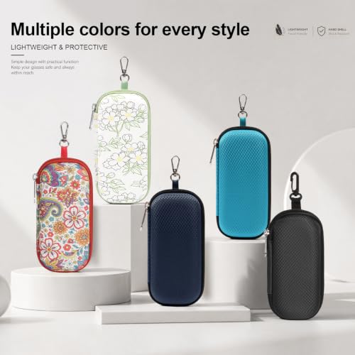 Image of Bukere Double Eyeglasses Case with Adjustable Slots, EVA Hard-shell Travel Dual Glasses Sunglasses Organizer for Men Women