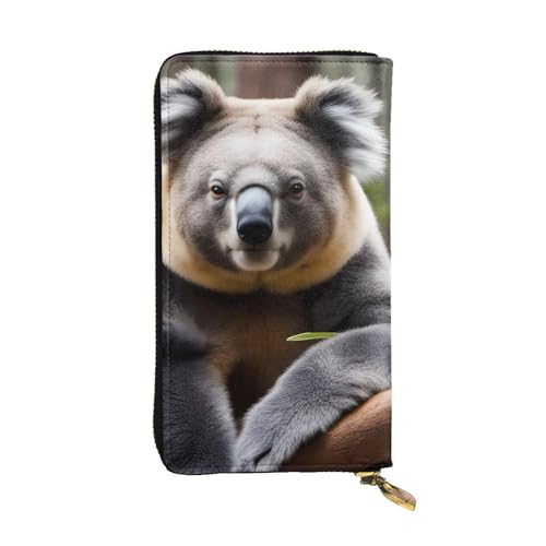 Leather Wallet - Stylish and Durable Wallet for Women with Multiple Compartments and Zipper Design Bear Koala Picture