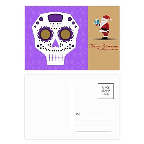 Cartes postales tête de mort fleur yeux violets : lot de 20 à offrir