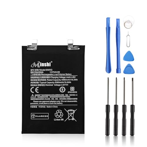 MINSHI REDMI�Ή� BM5G Note 11T-Pro MI Poco X4 GT/22041216G �o�b�e���[ - 3.87V�A4980mAh �݊��o�b�e���[ �C���p��t�H��t��2026CD