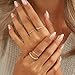 FISSEN JEWELRY 5PCS Gold Rings for Women, Dainty 14K Gold Plated Finger Rings, Trendy Stackable Thumb Pinky Midi Ring Set, Hypoallergenic Band Non Tarnish Jewelry Gifts Fashion Accessories Size 6-11