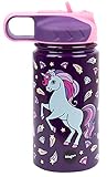 BOTELLA DE AGUA A PRUEBA DE FUGAS: Nuestra botella de bebidas es perfecta para las amantes de los unicornios y el rosa y será un éxito en la escuela. Con esta botella de agua 100% a prueba de fugas, ¡tus hijos pueden usarla como una botella deportiva sin que gotee! Nuestra botella de agua para niños es la botella de agua perfecta para los niños activos. Duradero, aislamiento térmico, libre de BPA, a prueba de fugas y hecho de acero inoxidable, nuestra botella es perfecta para el regreso a clases