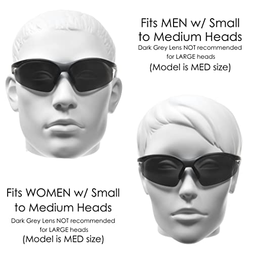 Bikershades Safety Bifocal Sunglass Readers w/Strap Wrap-Around Semi-Rimless Men Women Smoke Clear Yellow High Definition HD3