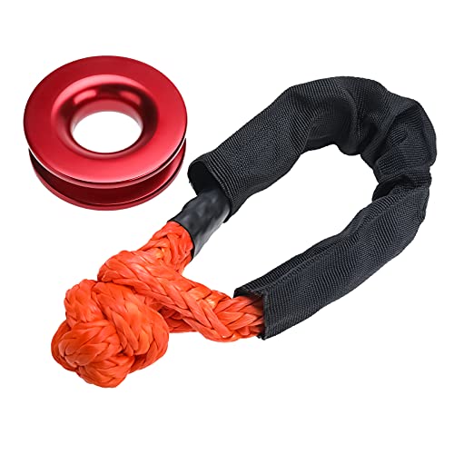 Btshub Towing Winch Snatch Recovery Ring 41000Lbs & 1/2" Soft Shackle Kit For Tree Straps Atv Utv Suv Truck Off-Road 4X4 Towing Truck Climbing Boating Sailing #TOP3