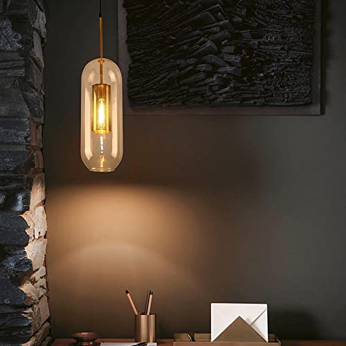 Chandelier cylindrique en verre de style scandinave pour intérieur - 2