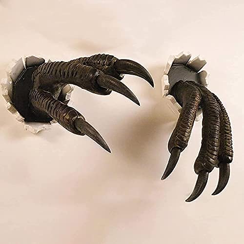 Fdgdfg Halloween Velociraptor Statue Wall, Wall Mount Dinosaur Head Sculpture, Dinosaur Bust Hanging Prop Replica, 3D Dinosaur Statue, For Indoor And Outdoor Dinosaur Hanging Prop Suit (Yellow) #TOP1