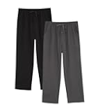 Mens Pajama Pants, Soft Lightweight Sleep Pants, Comfy Lounge Pajama Bottoms with Pockets and Button Fly, 2 Pack
