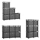 SONGMICS Steckregal 6 Würfel Aufbewahrungssystem mit 6 Stoffboxen DIY Schrank multifunktional mit robustem Metallrahmen Gummihammer 105 x 105 x 30 (B x H x T) Schwarz LSN66BK