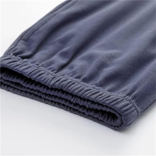 Men's Navy Blues Pajamas Set L-4XL Fall/Winter Soft Cotton Casual Home Suit3