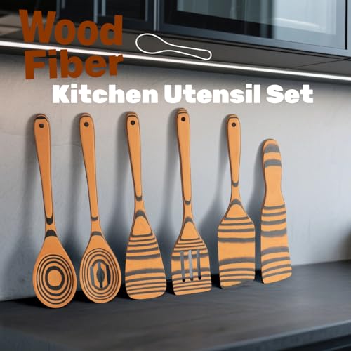 Dishwasher Safe & Maintenance Free Wood Spatulas-Sturdy Wooden Spoons for Cooking, 6-Piece Handcraft Wood Cooking Utensils Set for Nonstick Cookware, Heat Resistant by Cokka Praca - Image 8