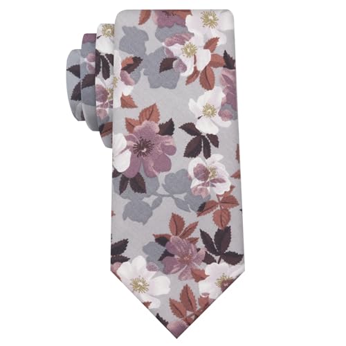 Image of Mantieqingway Floral Ties for Men Skinny Cotton Tie Flower Necktie