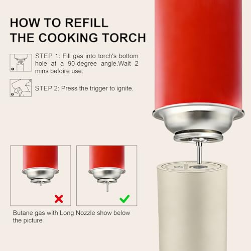 Soplete recargable con llama ajustable para cocina miniatura 5